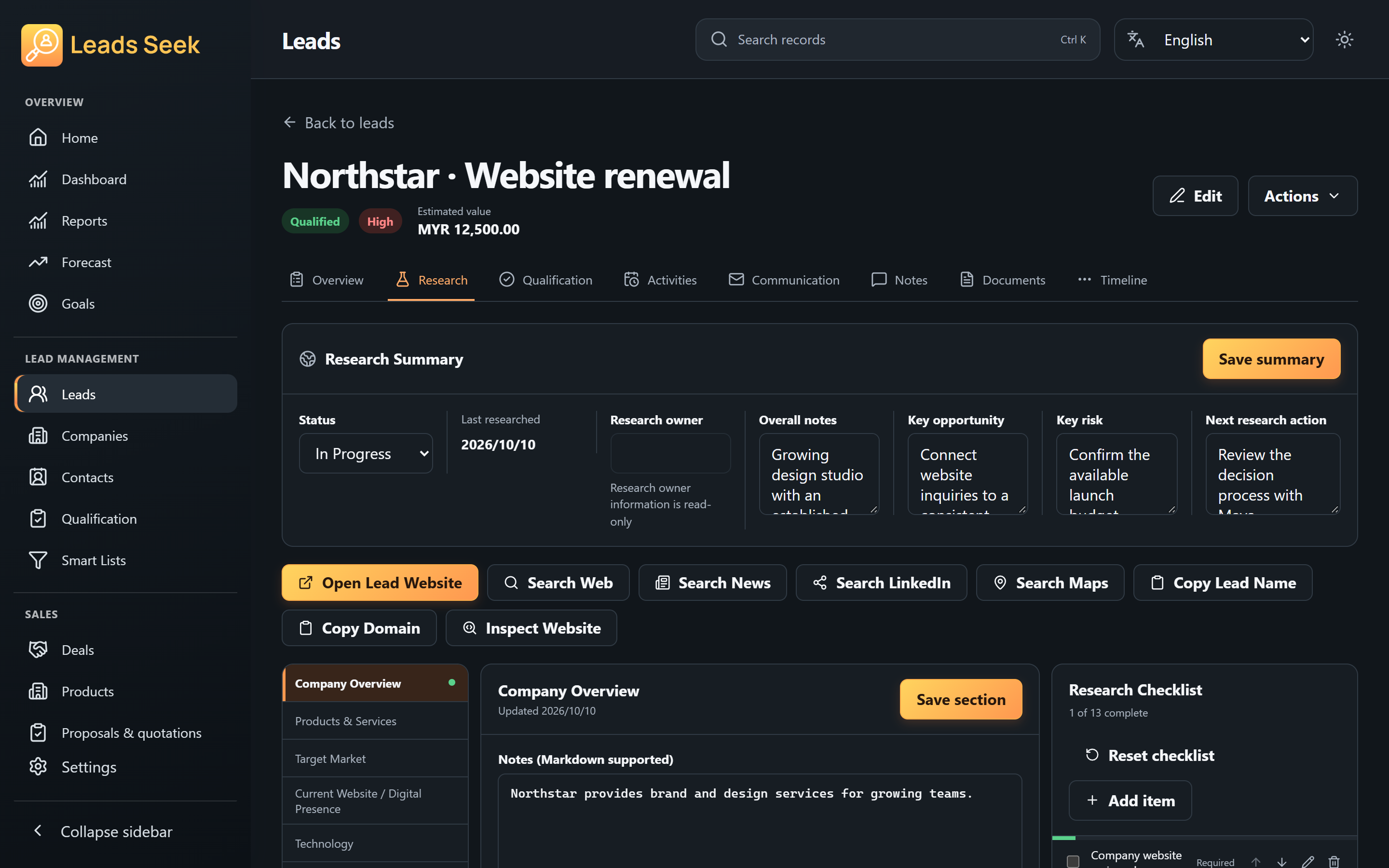 Research workspace · Example workspace