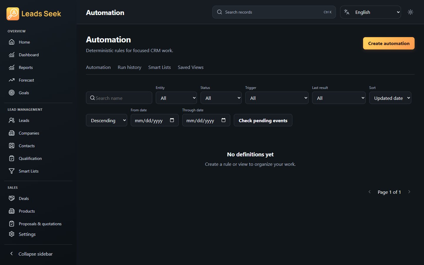 Automation · Example workspace