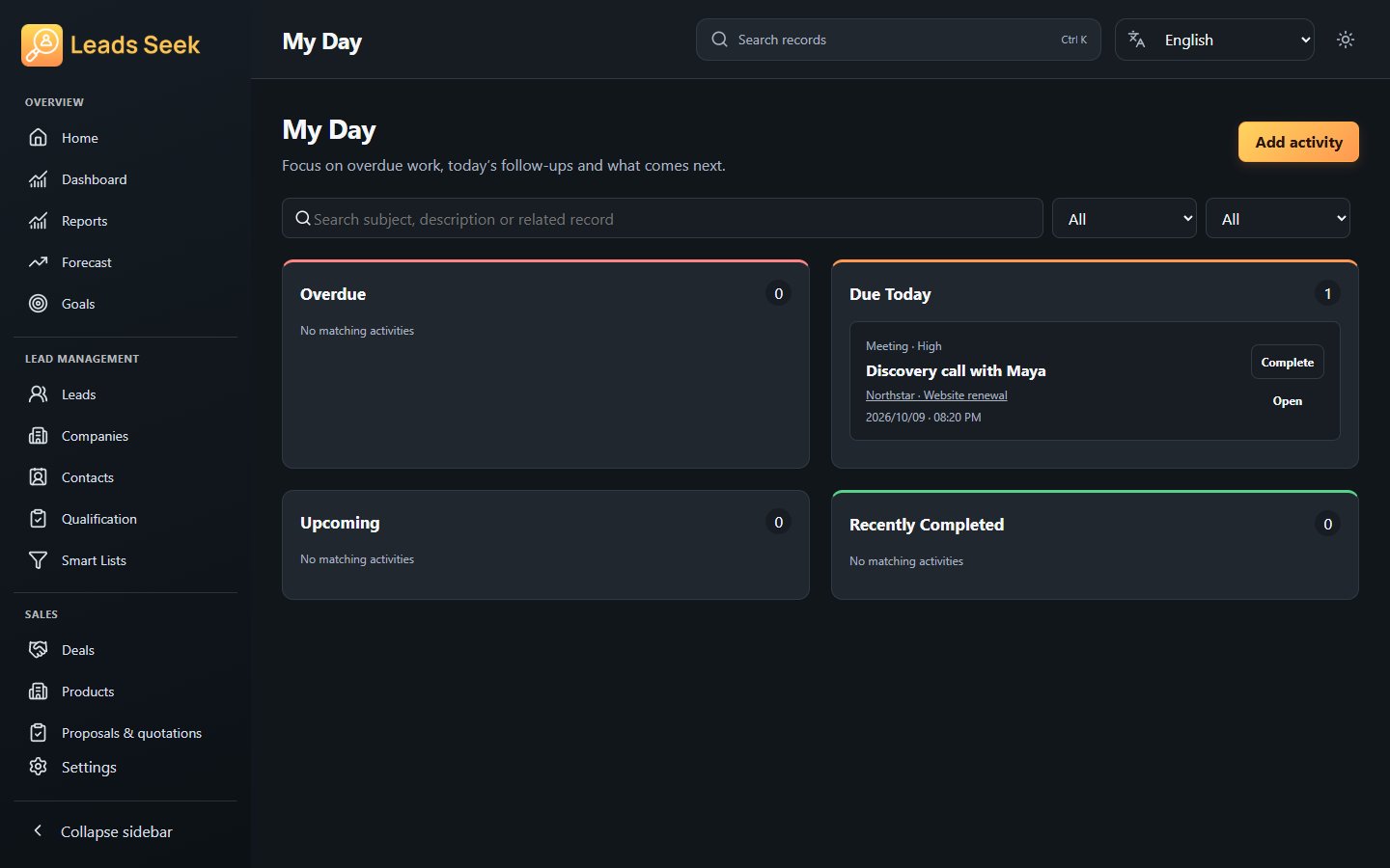 My Day · Example workspace