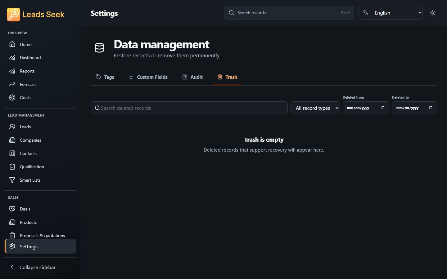 Trash · Example workspace